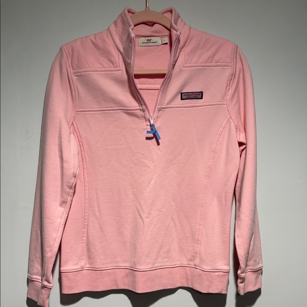 Vineyard Vines Women's Light Pink Quarter-Zip Sweatshirt